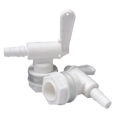Bild von Auslaufhahn PVC weiss + Gegenmutter + Dichtungen