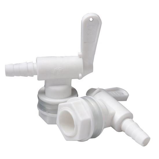 Bild von Auslaufhahn PVC weiss + Gegenmutter + Dichtungen