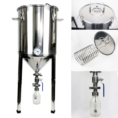 Bild von Gärbehälter zylinderkonisch 60 Liter inkl. Würzekühler und Hefeglas