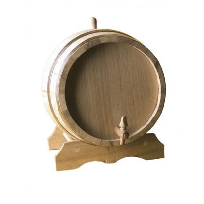 Bild von Holzfass aus Eiche mit Untergestell und Hahn 10 Liter